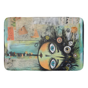 Collage Art Girl Lady 8 Bath Mat