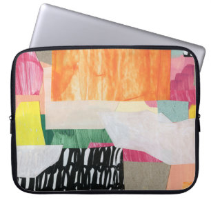 Collage art, modern colorful abstract. laptop sleeve