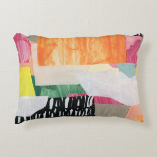 Collage art, modern colourful abstract. accent pillow