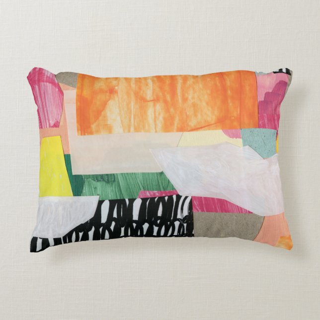 Collage art, modern colourful abstract. accent pillow (Front)