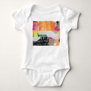 Collage art, modern colourful abstract. baby bodysuit