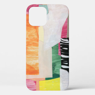 Collage art, modern colourful abstract. iPhone 12 case