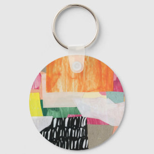 Collage art, modern colourful abstract. keychain