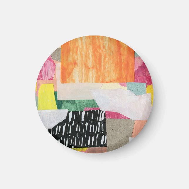Collage art, modern colourful abstract. magnet (Front)