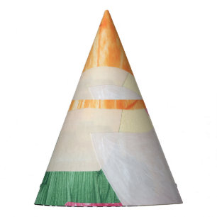 Collage art, modern colourful abstract. party hat