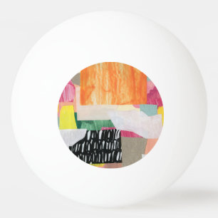 Collage art, modern colourful abstract. ping pong ball