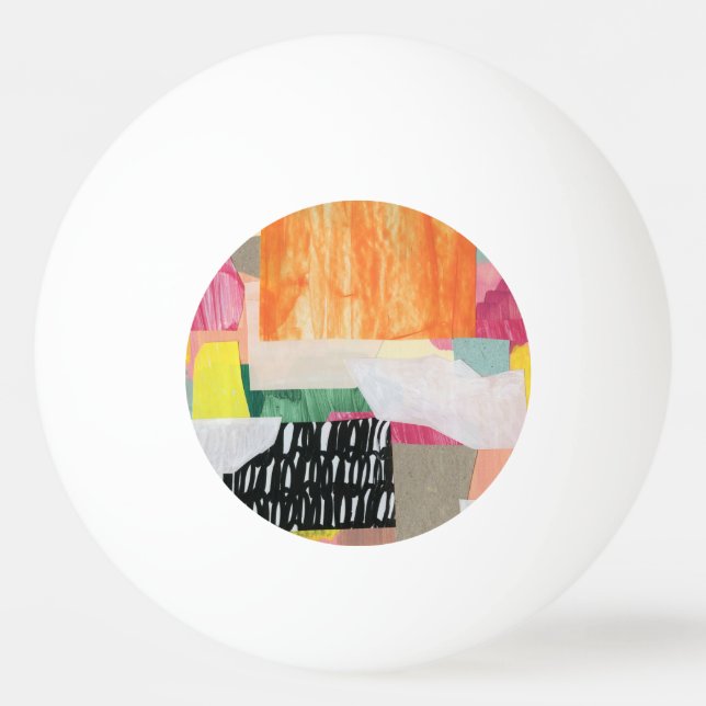 Collage art, modern colourful abstract. ping pong ball (Front)