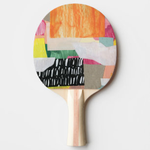 Collage art, modern colourful abstract. ping pong paddle