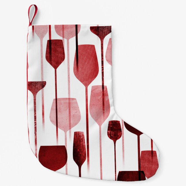 Collage art: party drinks pattern. small christmas stocking (Front)