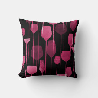Collage Art: Party Drinks Pattern. Throw Pillow