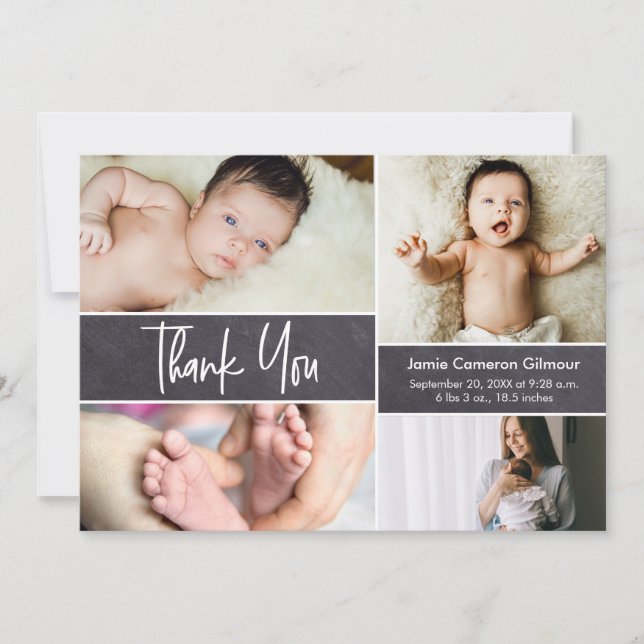 Collage Birth Announcement Baby shower photo (Front)