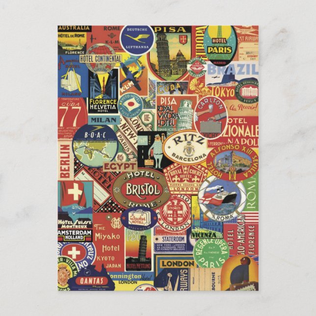 Collage bon voyage postcard (Front)