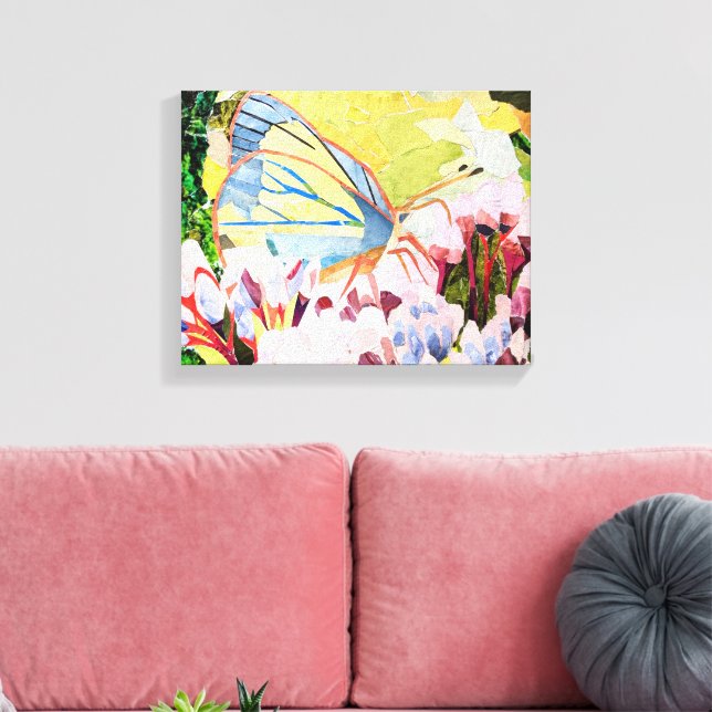 Collage butterfly canvas print (Insitu(LivingRoom))