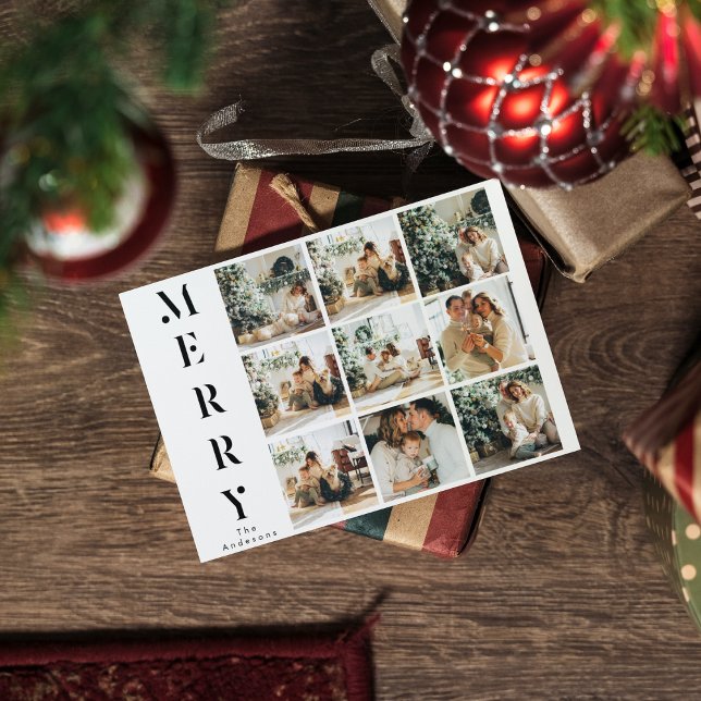 Collage Christmas Nine Photos | Merry Postcard (Creator Uploaded)