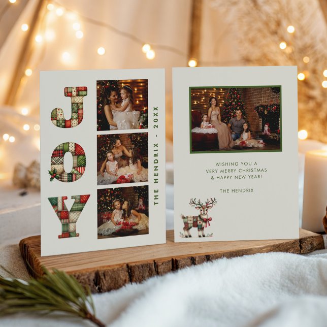 Collage Christmas Photos | Patchwork Joy  Holiday Card (Creator Uploaded)