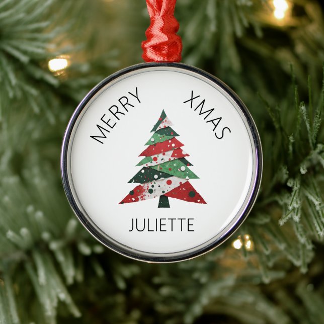Collage Christmas Tree Metal Ornament (Tree)