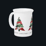 Collage Christmas Tree Pitcher<br><div class="desc">Features a collage Christmas tree in a colour palette of red and green. Personalize with a Christmas message and a name or initials.</div>