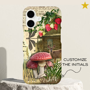 Collage Cottagecore Champignon Fruit Nom Personnal