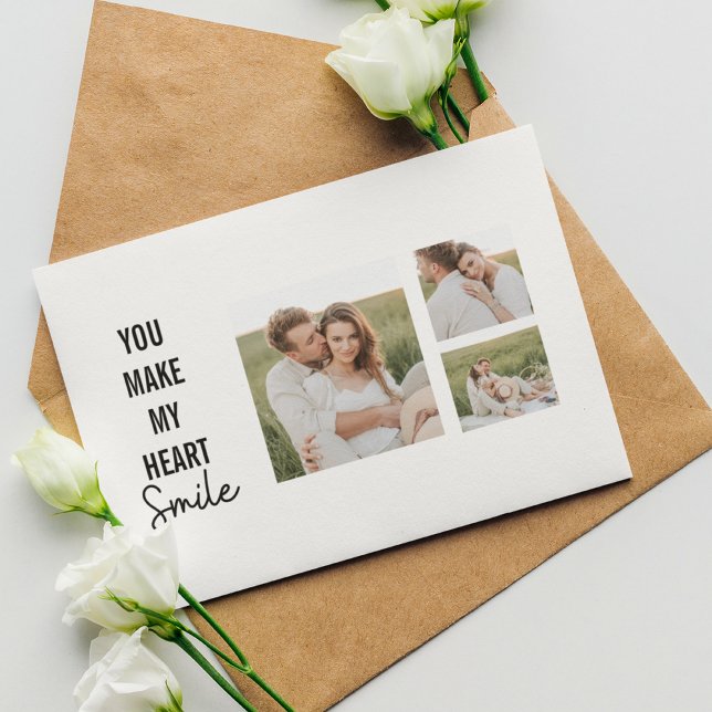Collage Couple Photo & Lovely Romantic Quote Holiday Postcard (Creator Uploaded)