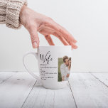 Collage Couple Photo & Lovely Romantic Wife Gift Latte Mug<br><div class="desc">Collage Couple Photo & Lovely Romantic Wife Gift</div>