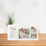 Collage Couple Photo & Lovely Romantic Wife Gift Wooden Box Sign<br><div class="desc">Collage Couple Photo & Lovely Romantic Wife Gift</div>