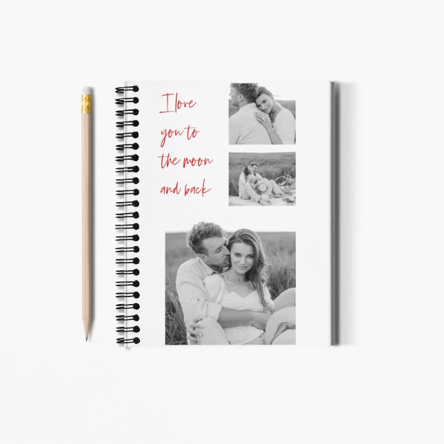 Collage Couple Photo & Romantic Quote Love You Not Notebook (Creator Uploaded)