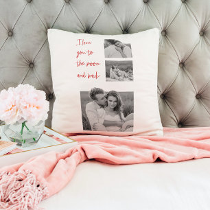 Collage Couple Photo & Romantic Quote Love You  Throw Pillow