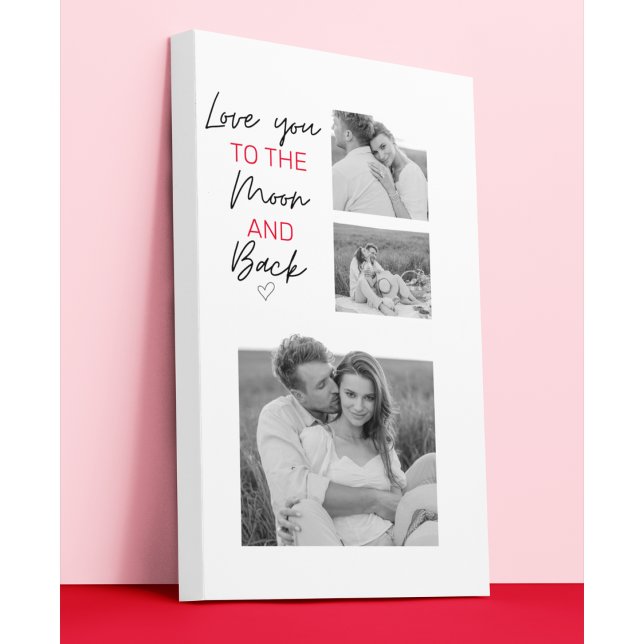 Collage Couple Photo & Romantic Quote To The Moon Canvas Print (Creator Uploaded)
