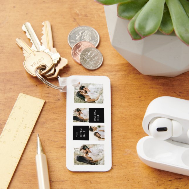 Collage  Couple Photo | Valentine Gift Keychain (Desk)