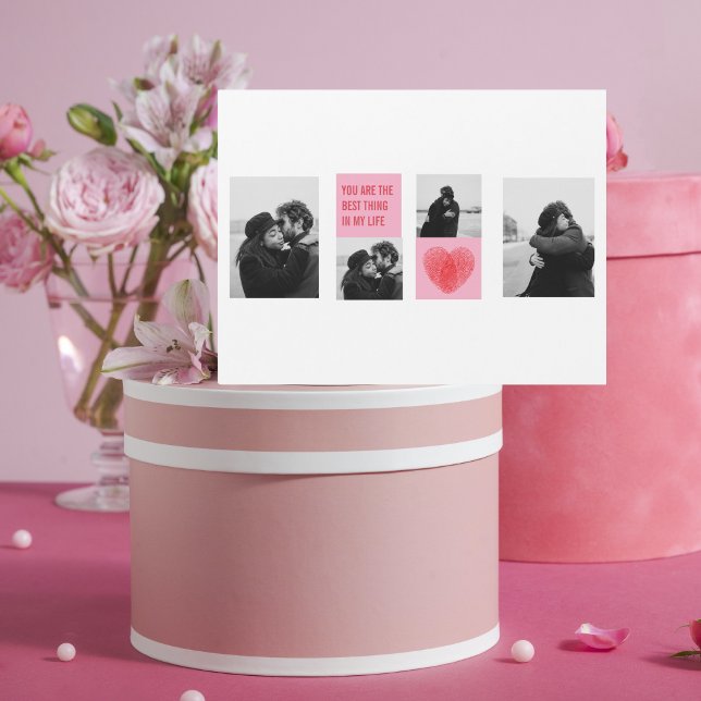 Collage Couple Photo | Valentines Pink & Red Heart (Creator Uploaded)