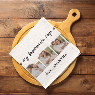 Collage Couple Photo & You Are My Cup Of Tea Quote Kitchen Towel