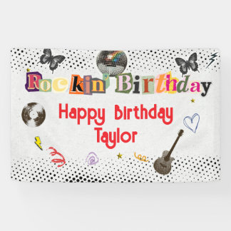 Collage Cut Out Rockstar Birthday Banner