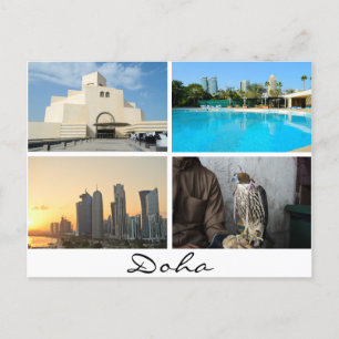 Collage de 4 photos dans la carte postale Doha