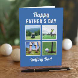 Collage de 4 photos de golf Carte pour la fête des