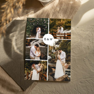 Collage de cinq photos Faire-part de mariage moder