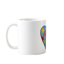 Collage de coeur tasse blanche classique de 11