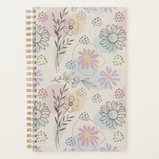 Collage de fleurs sauvages pastel – Géométrique fl