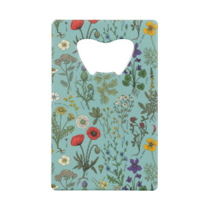 Collage de fleurs sauvages sur fond bleu