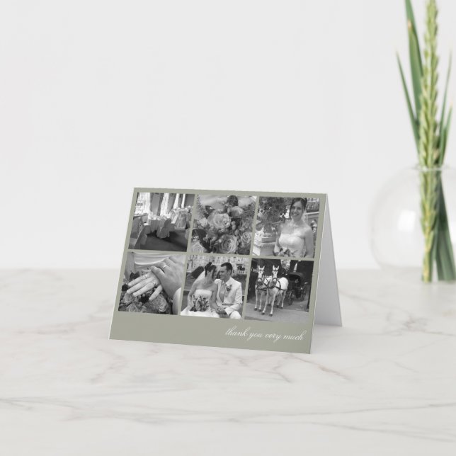 Collage de grille verte 6 photos souvenirs merci (Devant)