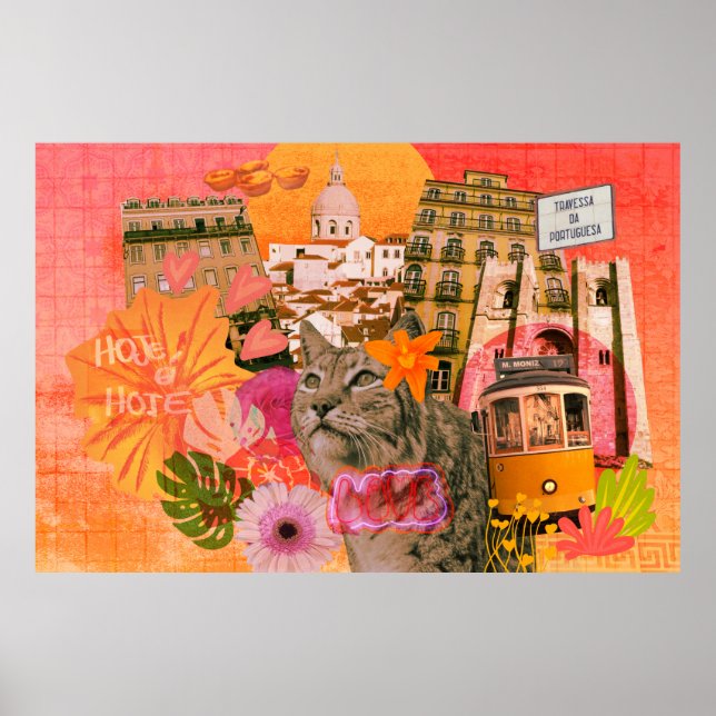 Collage de Lisbonne Imprimer, Poster de valeur (Ma (Devant)