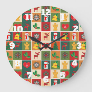 Collage de Noël Horloge ronde avec chiffres