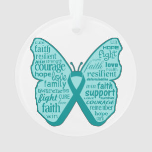 Collage de papillon de Cancer ovarien des mots