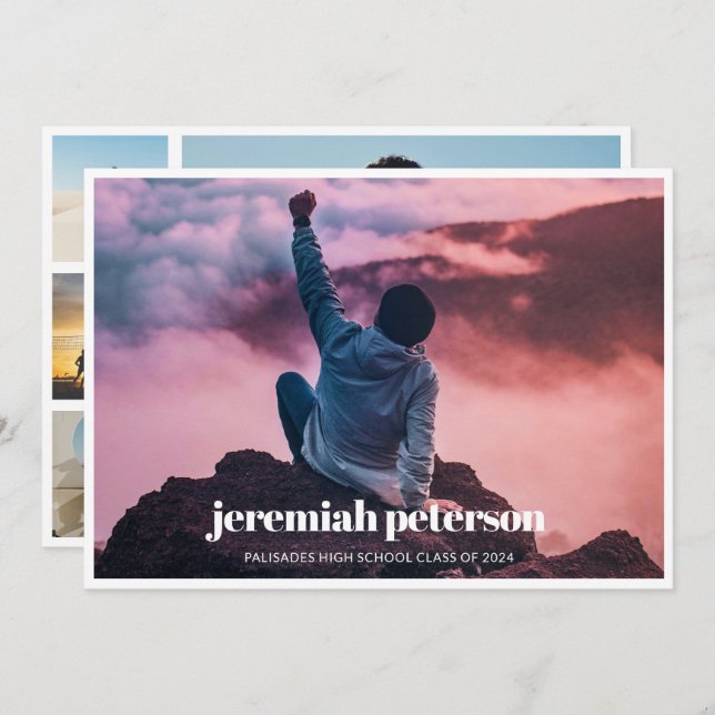 Collage de photos 2024 Faire-part de graduation (Devant / Derrière)