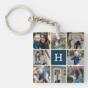 Collage de photos de famille et monogramme