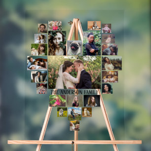 Collage de photos de famille Nom personnalisé dans