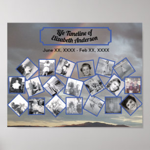 Collage de photos de la chronologie avec affiche a