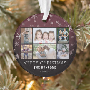 Collage de photos de Noël Famille Flocons de neige