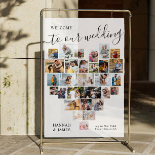 Collage de photos du coeur 29 Pic Mariage blanc Bi