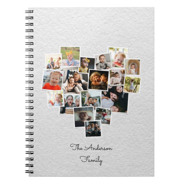 Collage de photos en forme de coeur Carnet de fami (Devant)