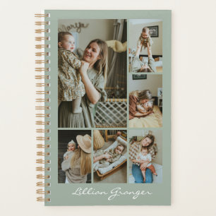 Collage de photos personnalisé vert sauge élégant